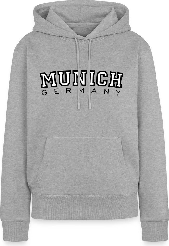 Spreadshirt Munich München Deutschland Streetwear College Damen Premium Hoodie, XL, Grau meliert