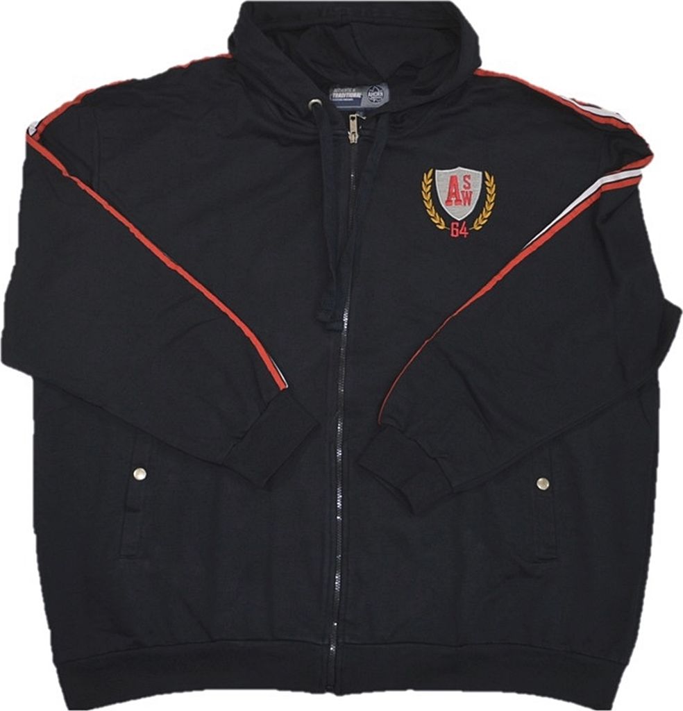 Übergrößen AHORN SPORTSWEAR Kapuzensweatjacke BEN Schwarz 5XL