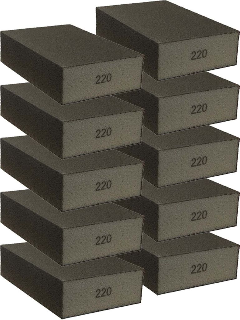 10er Pack Schleifschwamm Superfein Korn 220 für makellose Produktbild 