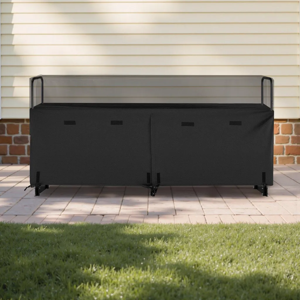 Range-bûches extérieur XL en acier - Support bois pour jardin et véranda - 8