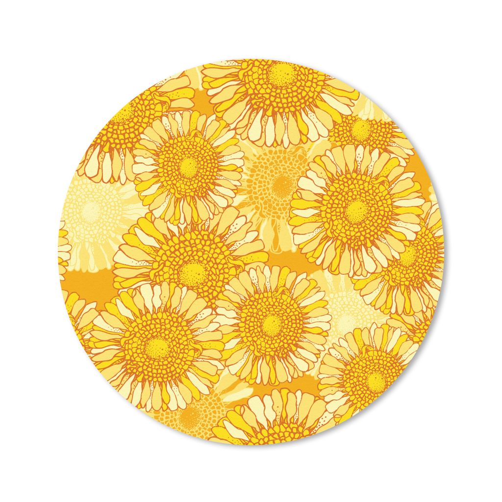 MuchoWow Mauspad Mousepad Sonnenblume - Sommer - Muster - Blumen 50x50 cm - Mousepads - Maus Mat - Pad - Mausunterlage - Vinyl