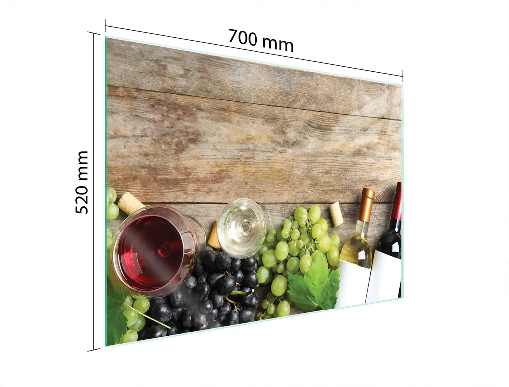 Coprifornelli Universale 70x52 in Vetro Design Legno - Protezione Top