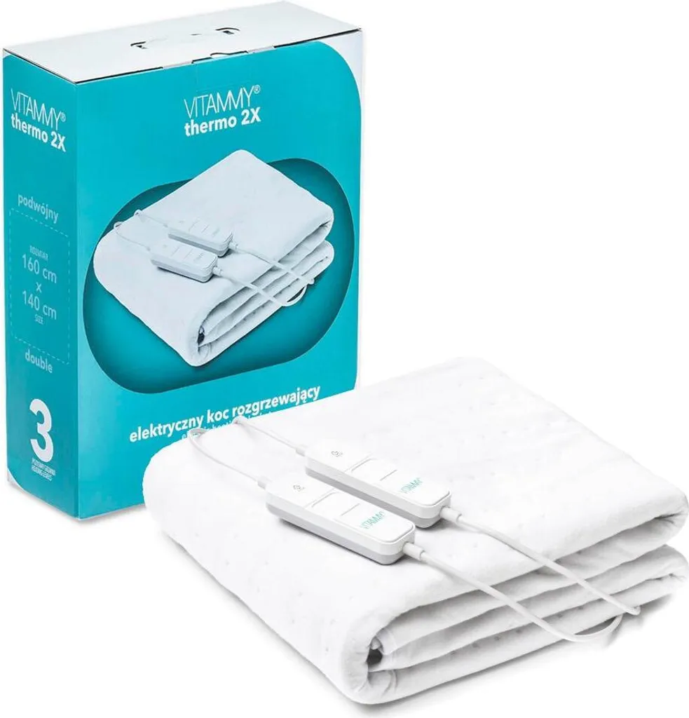 Couverture chauffante 2 zones THERMO avec télécommande et arrêt automatique