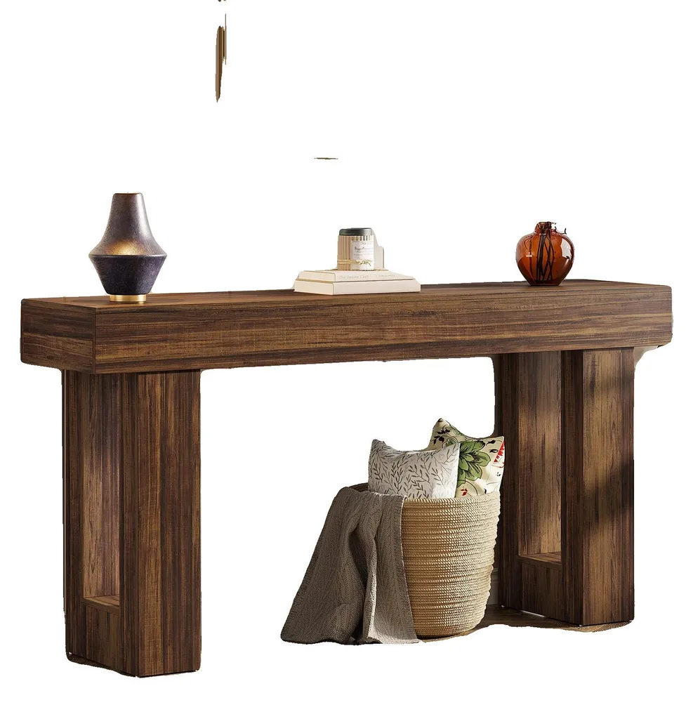 Console de couloir spacieuse style rustique pour décoration de ferme