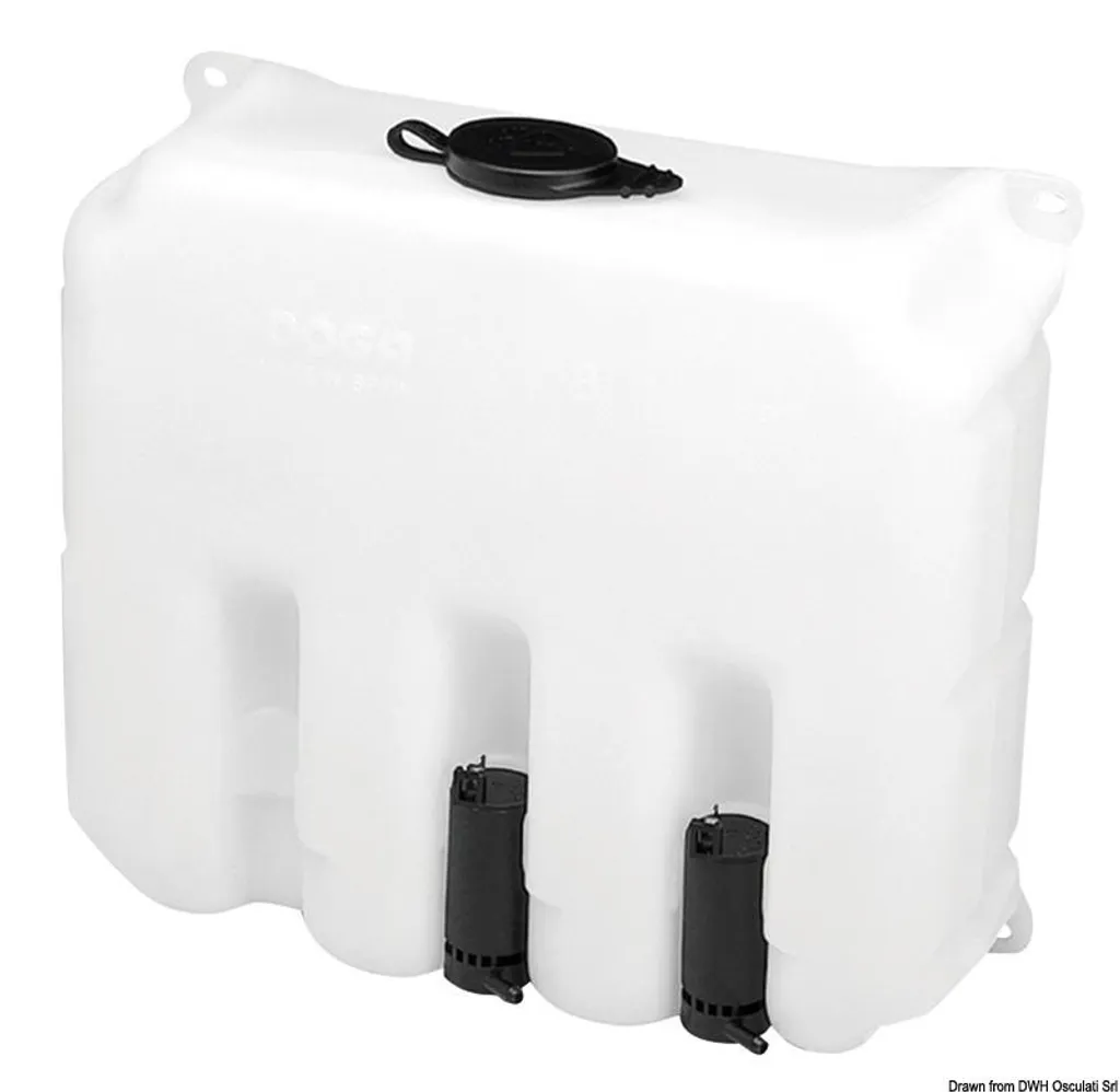Kit lave-glace grande autonomie 9,7L 24V double pompe pour tracteur