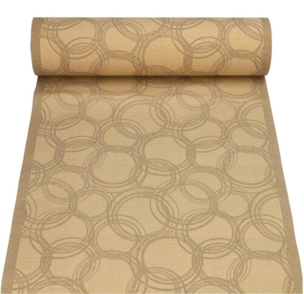 PAPSTAR Tischläufer "ROYAL Collection", sand, stoffähnlich, Bubbles | Schrumpffolie (1 Rolle)