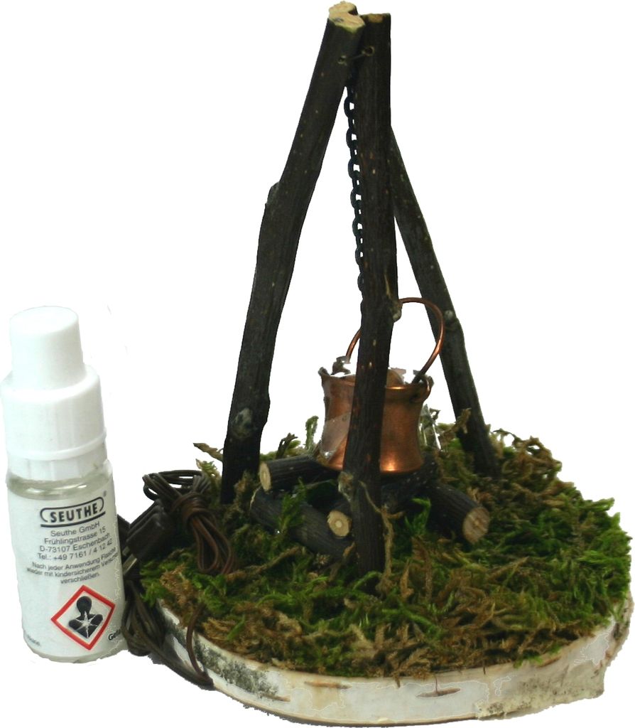 Feuerstelle, Lagerfeuer 12 cm. mit Rauchgenerator, Für Produktbild 