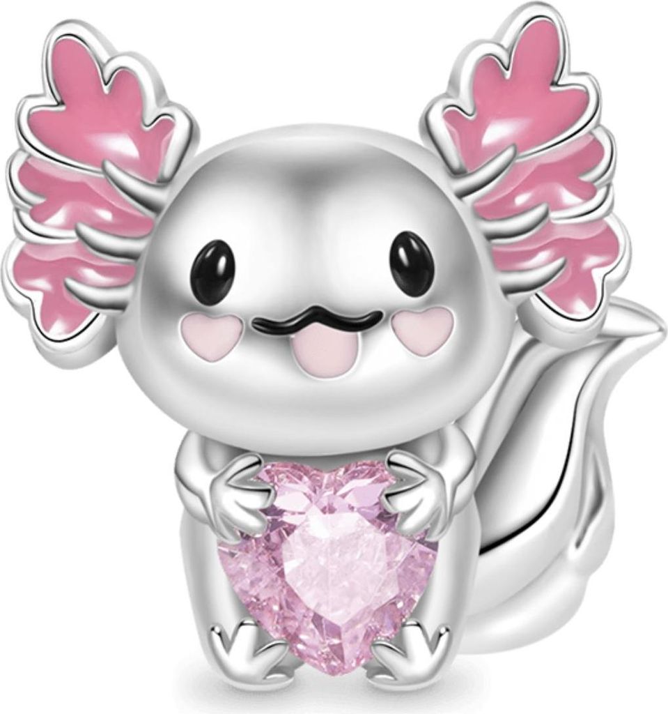 Gnoce Charm Axolotl mit Herz FSC154 Silber Produktbild 