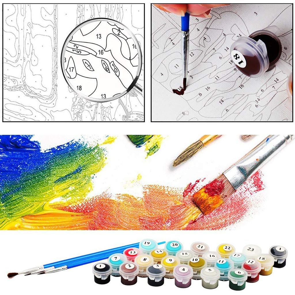 ABEUTY Malen Nach Zahlen Set 'Dream Water' – DIY Ölgemälde Auf Leinwand 40x50 Cm