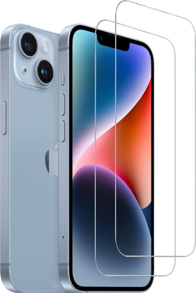 Schutzfolie Panzerschutz 2x Dsiplayglas für Bildschirm passend zu Apple iPhone 14