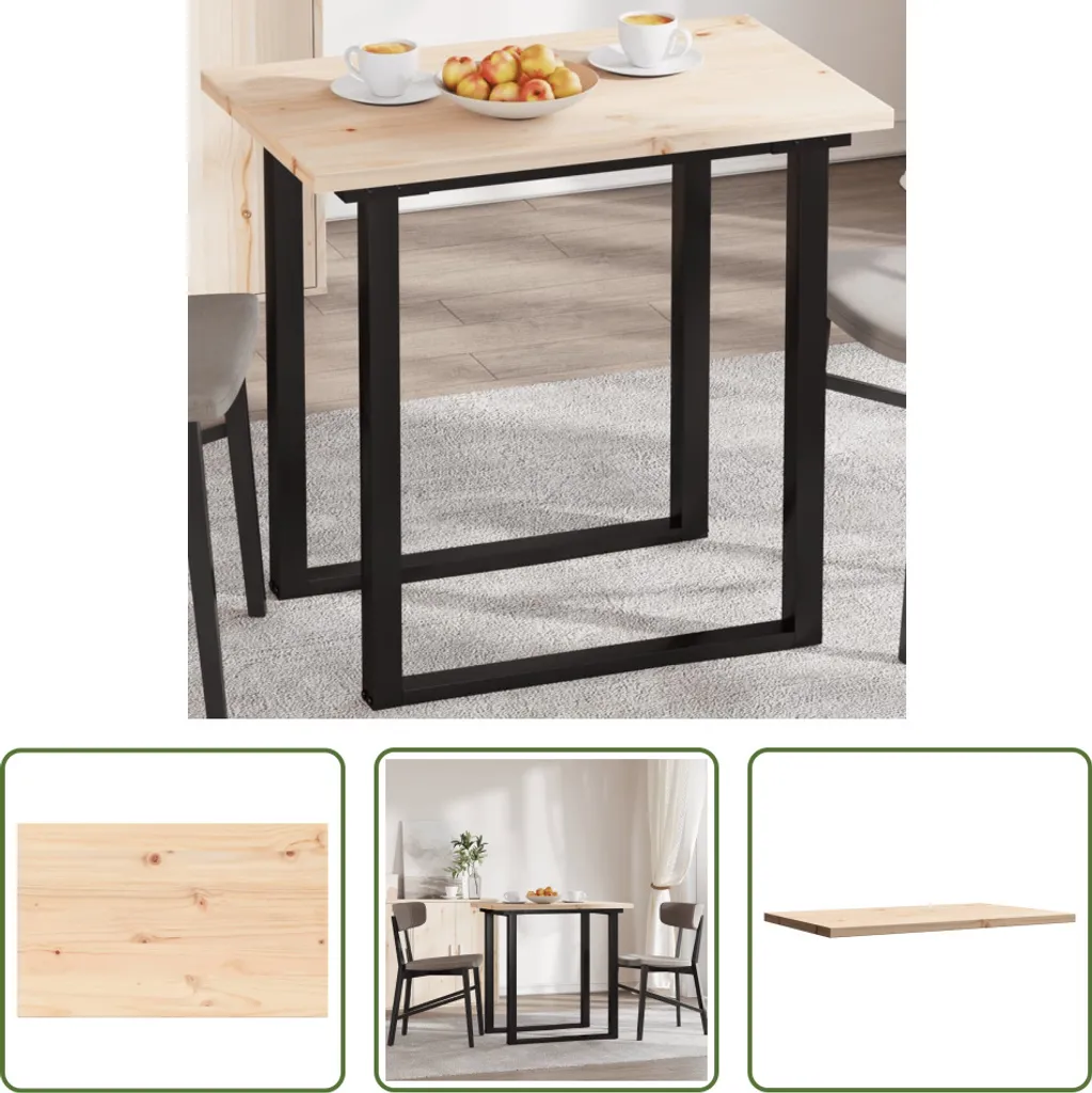 Piano Tavolo 80x50x2,5 cm in Legno di Pino Massiccio | The Living Store