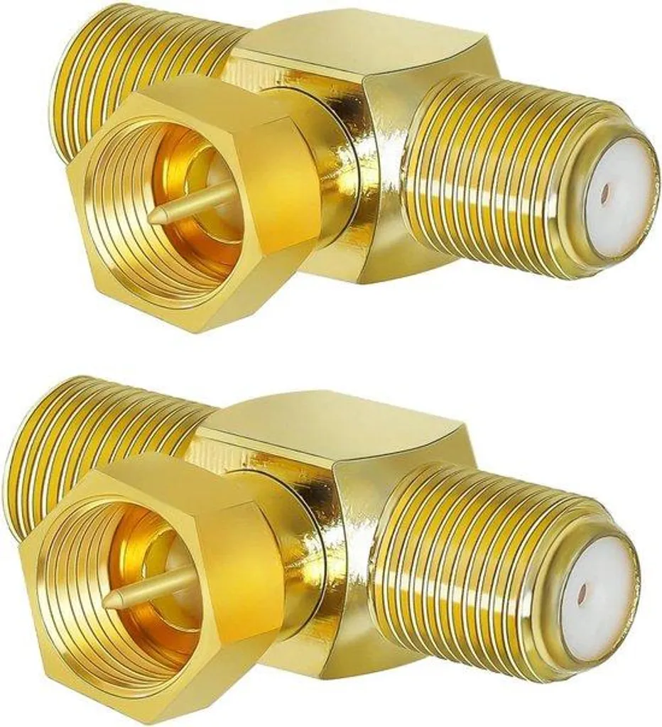 Adaptateur répartiteur antenne TV et magnétoscope - Lot de 2 câbles