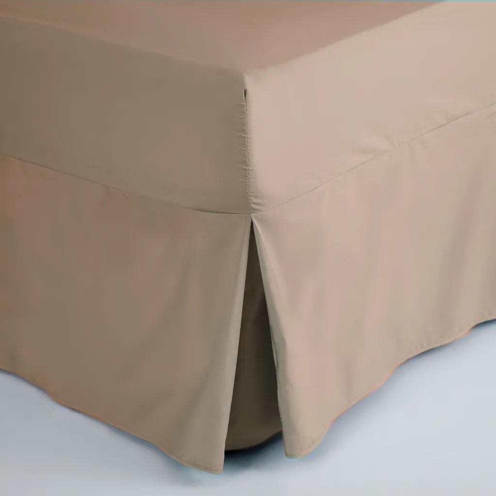 Cache-sommier Percale BM178 Belledorm Noyer Crème pour Lit 1 Place