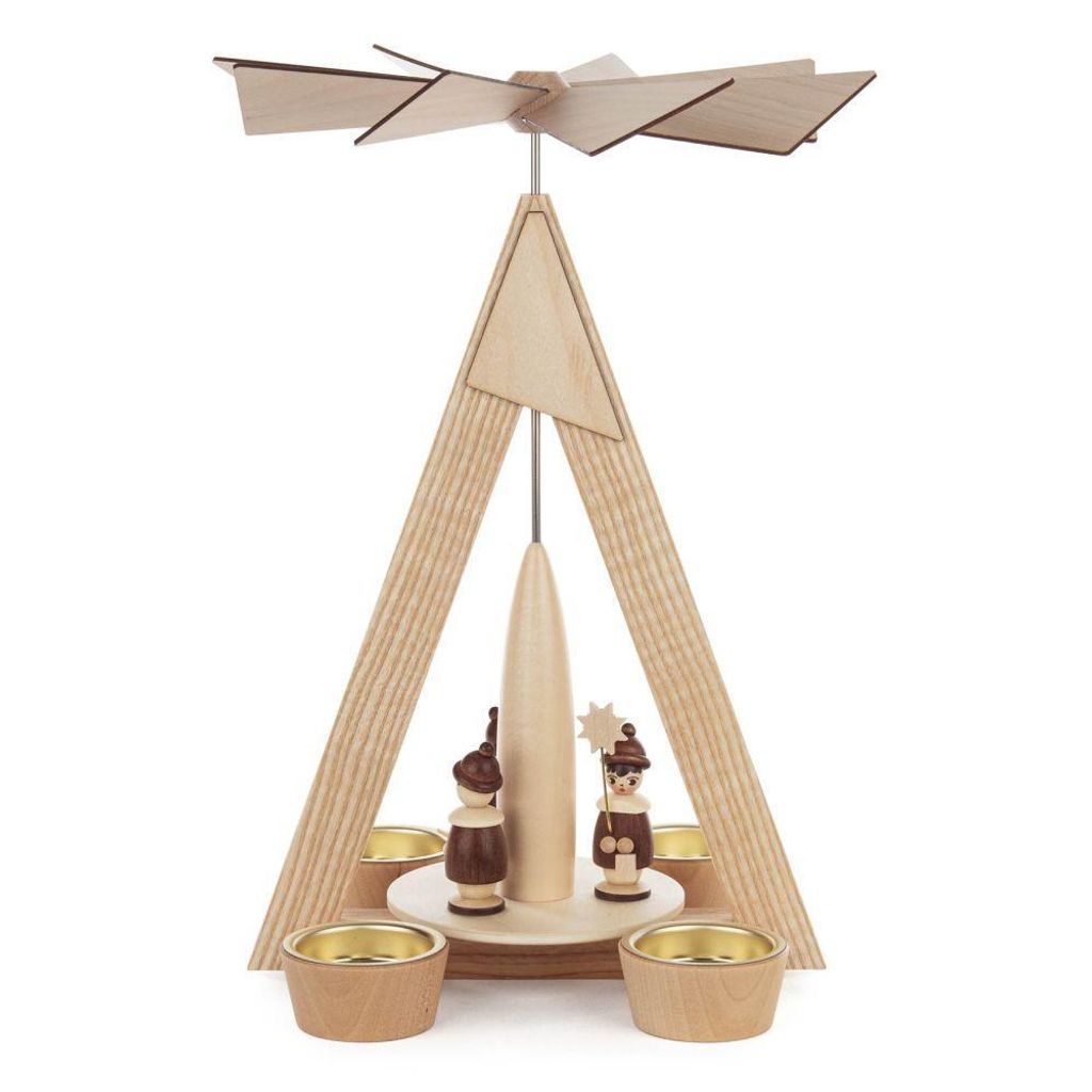 Teelichtpyramide Kurrende natur BxHxT 20x29x20cm NEU