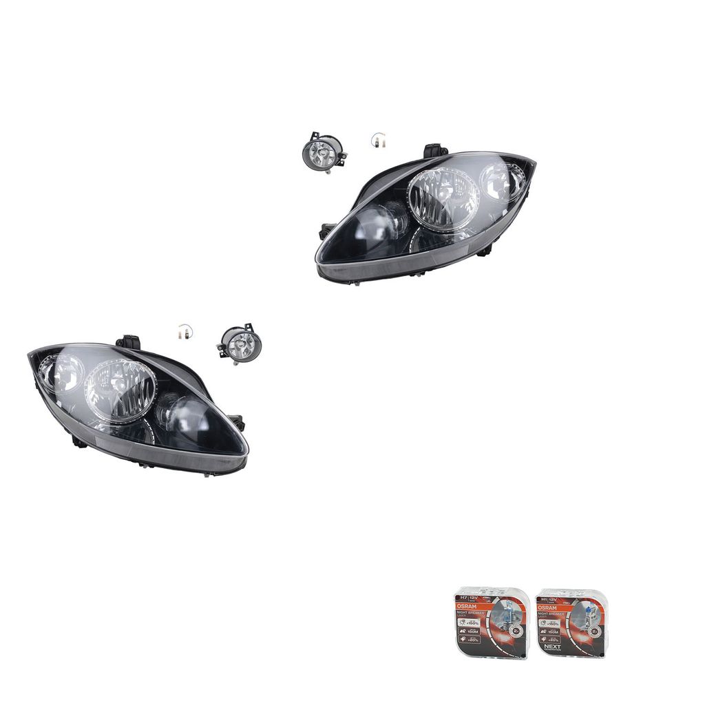 Johns, Scheinwerfer + Osram Night Breaker Laser passend für Seat Toledo Altea 5P 04-09 5P1941005E 5P1941005D 5P1941029C 5P1941029B 5P1941029A 5P19...