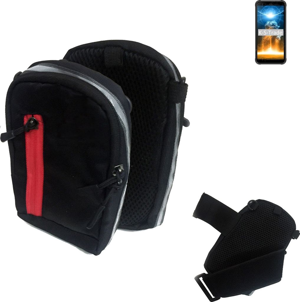 K-S-Trade Outdoor Gürteltasche Holster Umhängetasche kompatibel mit Blackview BV6300 Pro schwarz Handy Tasche Case travelbag Schutz Hülle Handy