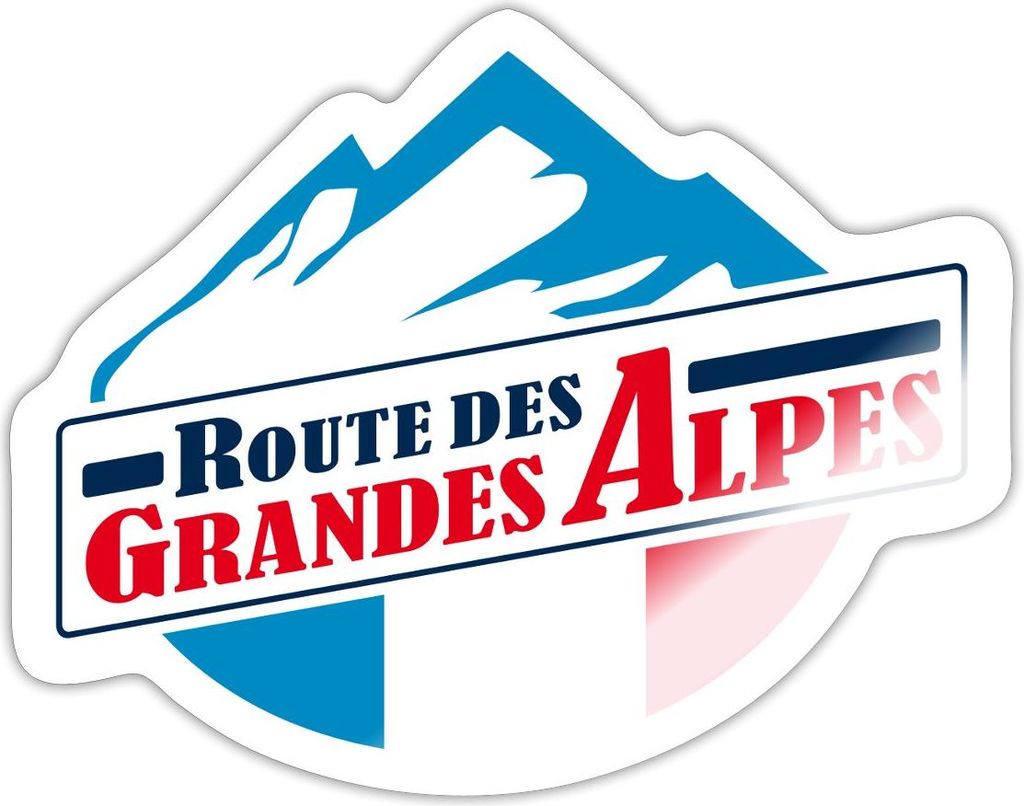 Spreadshirt Route Des Grandes Alpes Logo Sticker Aufkleber, 10 x 10 cm, Weiß glänzend