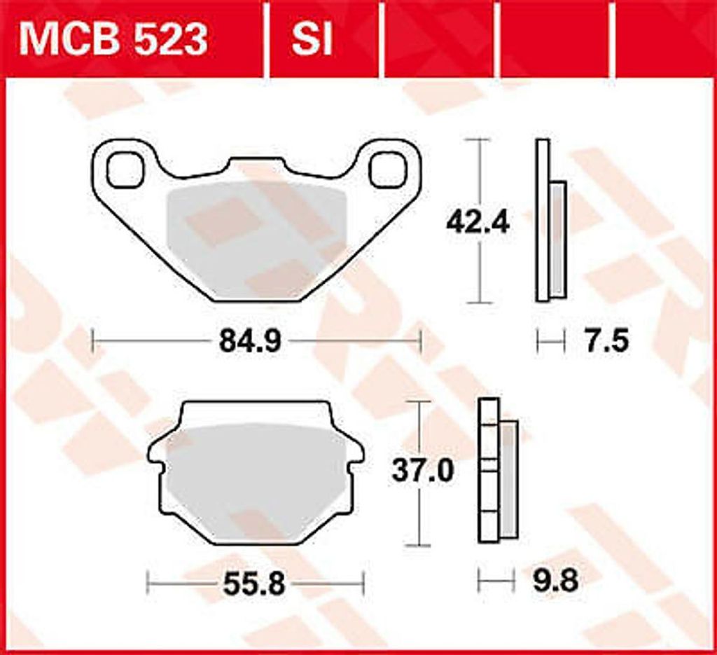 Sada brzdových destiček, kotoučová brzda TRW MCB523 Obrázek produktu 