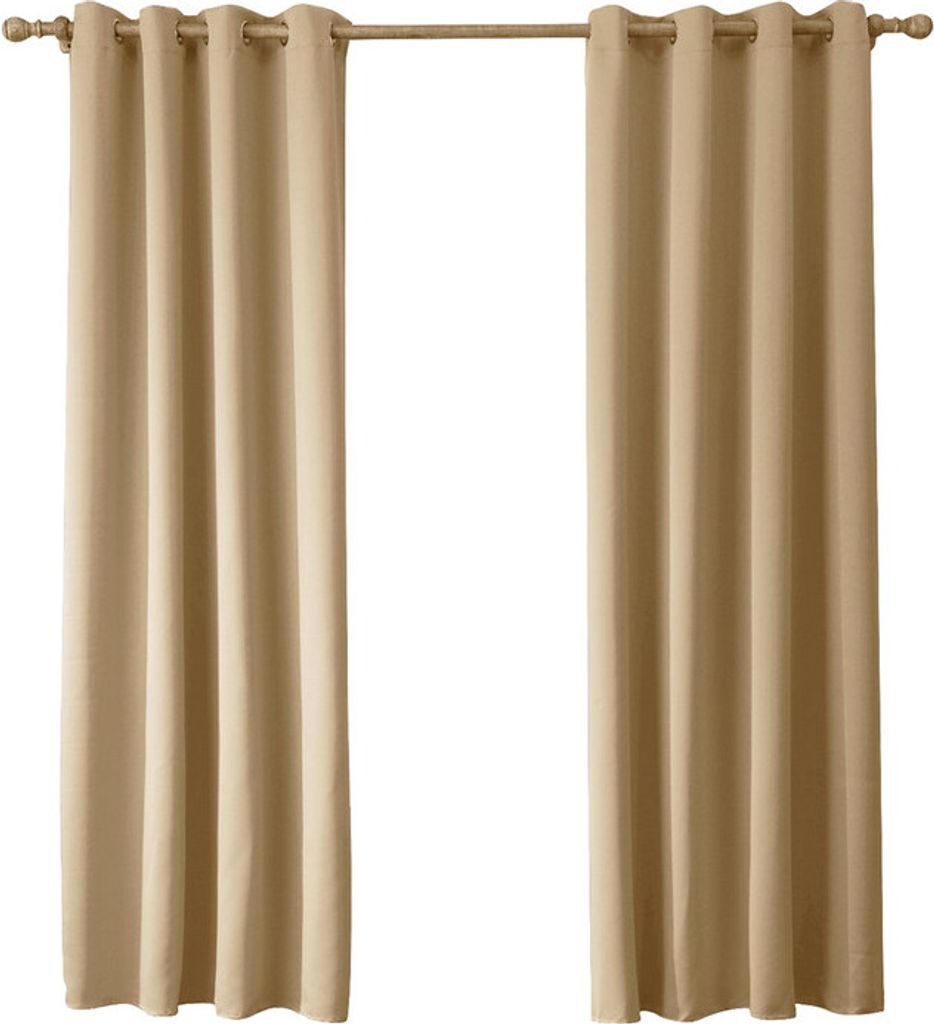 Vorhänge Wärmeisolierte feste Tülle Vorhänge / Vorhänge / Schirme für Schlafzimmer Wohnzimmer, 100% Verdunkelung, 2 Paneele, B 42 × H 63 Zol...