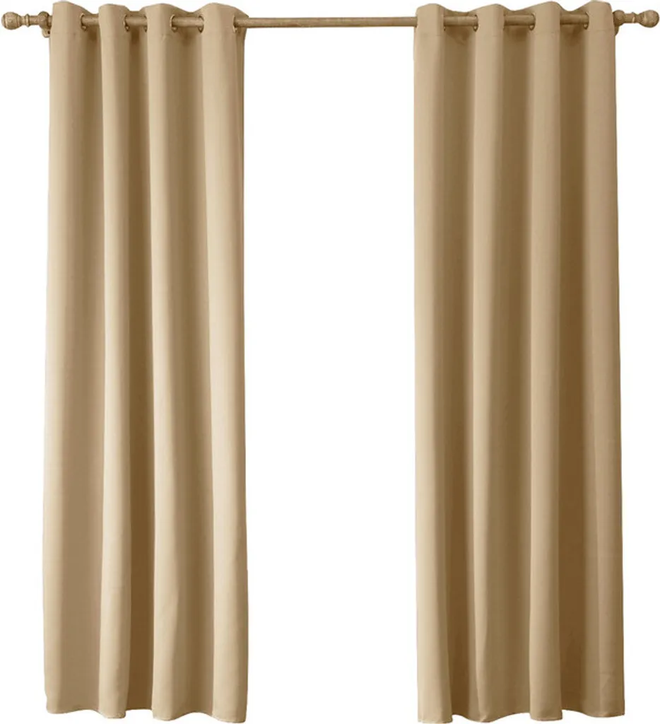 Rideau thermique beige pour dormir dans le noir complet - Pack de 2 L107