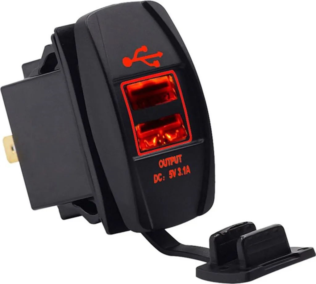 5V 3.1A Dual USB Car Motorbike Charger Socket Adapter Socket - 3