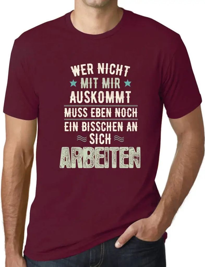 Herren Grafik T-Shirt Wer Nicht Mit Mir Auskommt Öko-Verantwortlich Vintage Jahrgang Kurzarm Lustige Druck Geburtstag Geschenk Mann