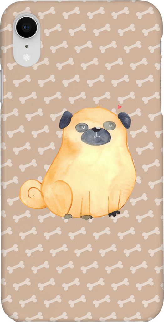 Mr. & Mrs. Panda Iphone XR Handyhülle Mops - Hundeglück - Geschenk, Knuffig, Sprüche, Hund, Hundeliebe, Premium Kunststoff, Handy Case, Liebe