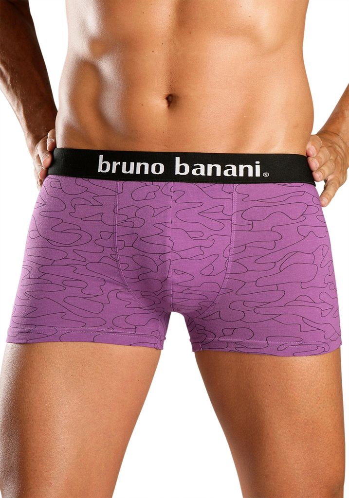 Bruno Banani Boxer 4 -teilig blau-bedruckt, orange-bedruckt, türkis-bedruckt, lila-bedruckt Größe XXL