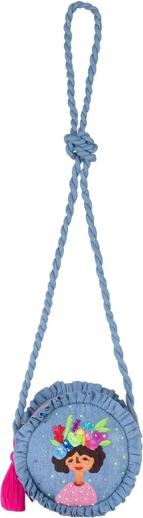 Sac bandoulière portefeuille Oilily Girly Hang Wallet bleu fleuri