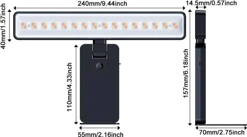 Liseuses Murales LED pour Chambre Sans Fil Noires avec Fixation Facile