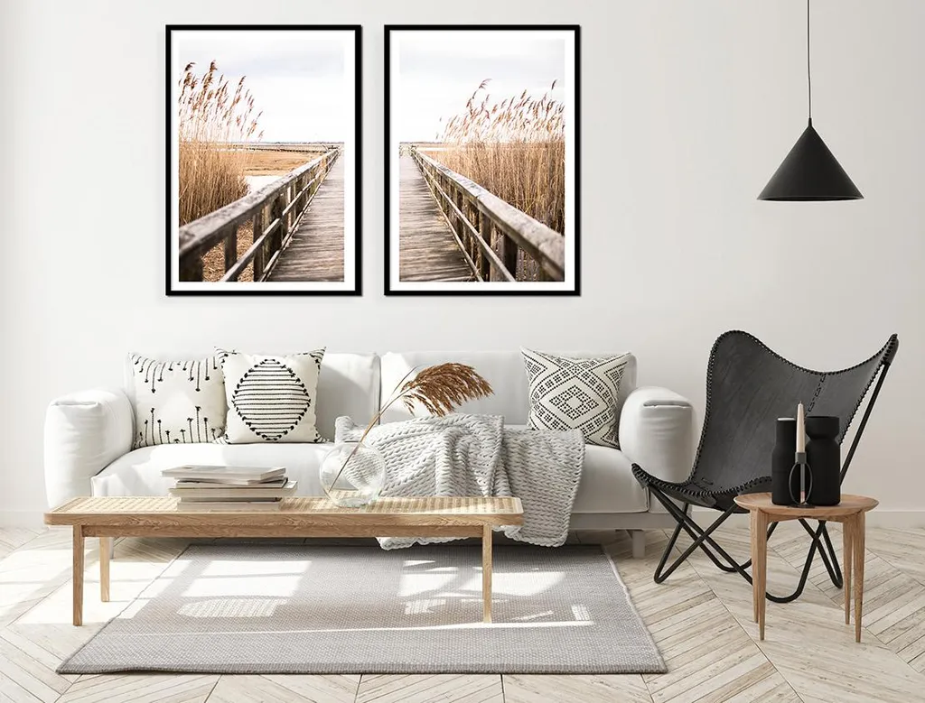Set de 2 Tableaux Pier Boho P2327 - Solution Déco Murale Prête à Suspendre - 3