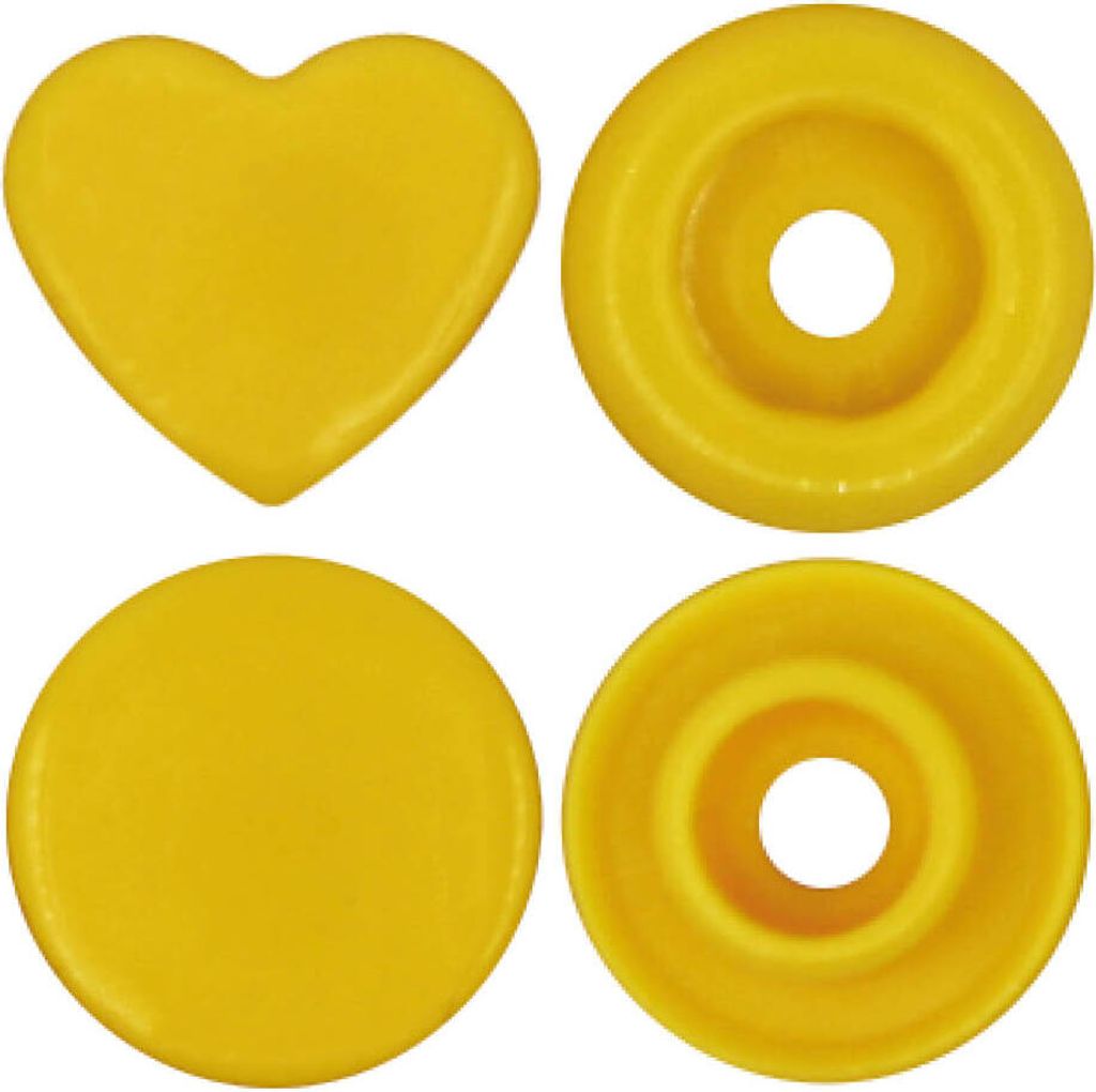 BabySnap Herz Druckknöpfe (12.4mm) glänzend B10 gelb