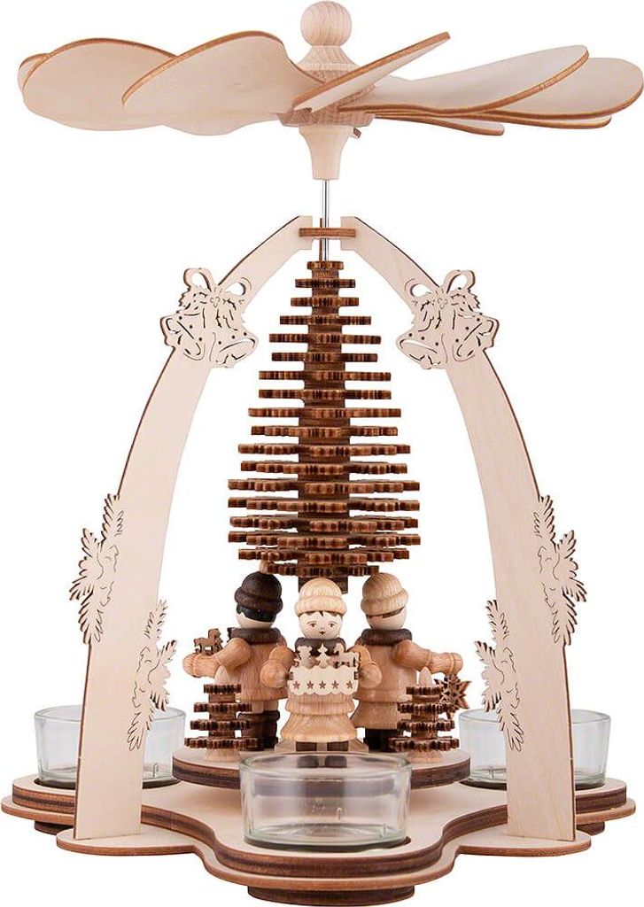 1-stöckige Pyramide Striezelkinder mit Schichtenbaum (24cm) von Kunstgewerbe Lenk & Sohn