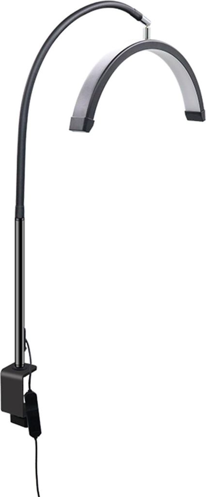 16-Zoll-LED-Halbmond-Schönheitslampe mit Tischklemme, 20 W Nagel-/Wimpernfülllicht, 360° drehbarer Schlauch, EU-Stecker, Schwarz