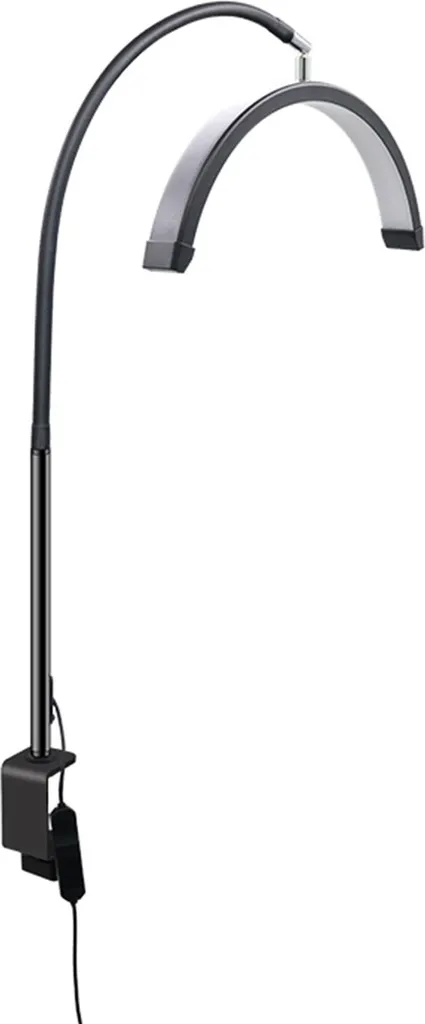 Lampe de beauté LED demi-lune 16 pouces 20W avec pince de table noire