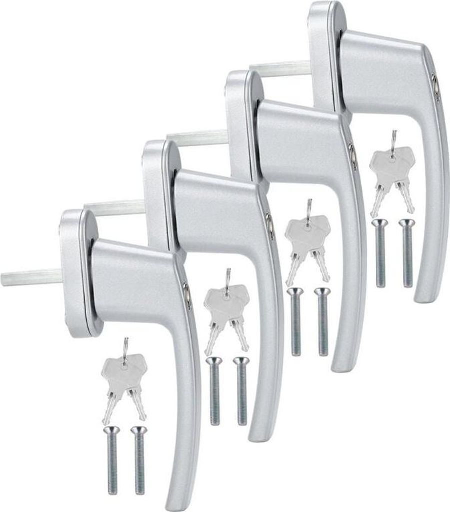Aluminium-Fenstergriff, gleicher Verschluss, abschließbar, olivgrün, Schlüsselgrau, 4 Stück
