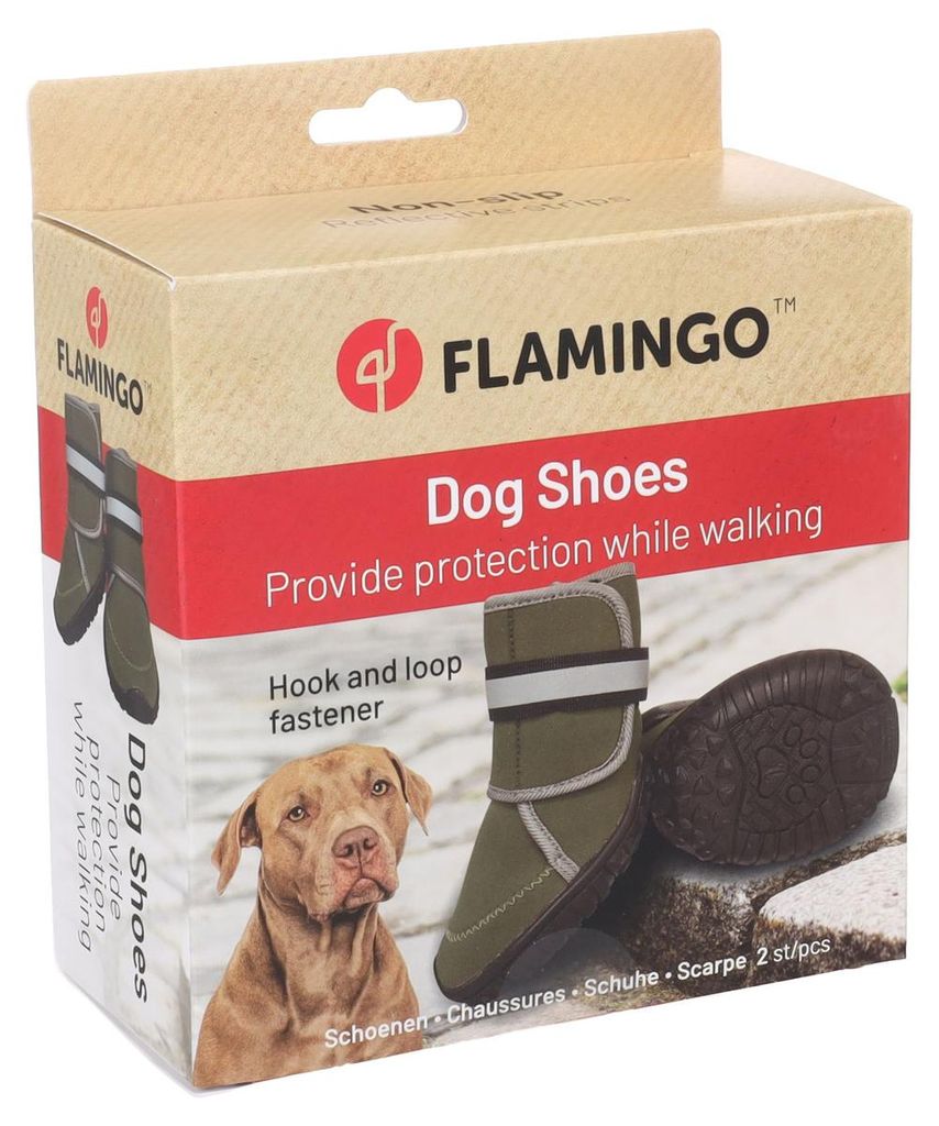 Flamingo Hundeschuhe Kajan grün - 2 Stück, Größe: XL