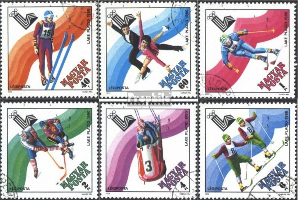 Briefmarken Ungarn 1979 Mi 3390A-3395A (kompl.Ausg.) postfrisch Olympische Winterspiele 1980, Lake Placid