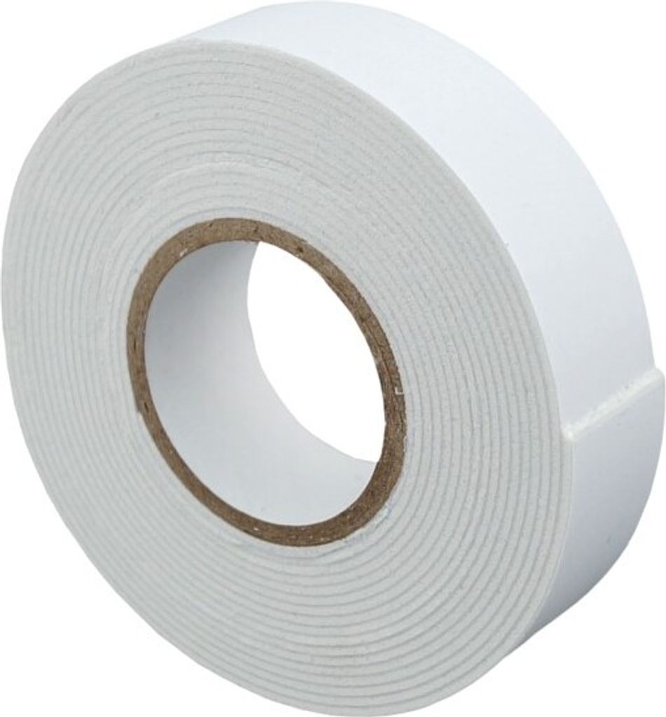 Nastro biadesivo in schiuma 1 mm x 19 mm x 3 m, bianco, 1 Immagine del prodotto 