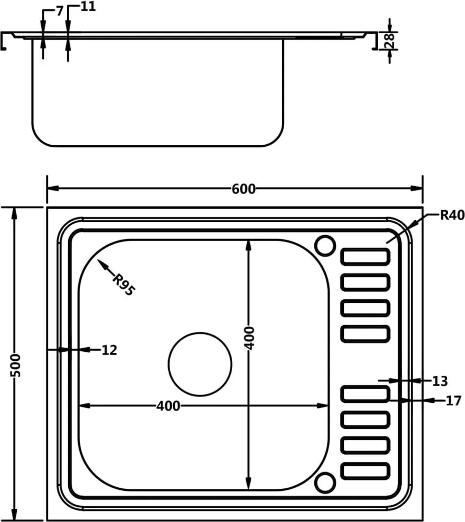 OFFERTA Set Lavello Inox 500x600x155 mm Argento | Prezzo Imbattibile - 9