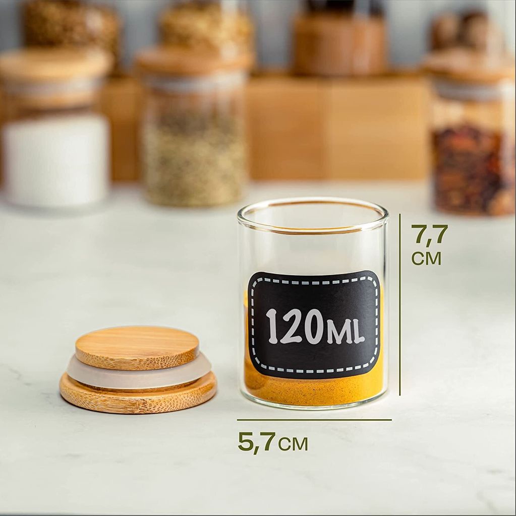 Gewürzbehälter 10er Set 120ml mit Etiketten und Stift zum Produktbild 6