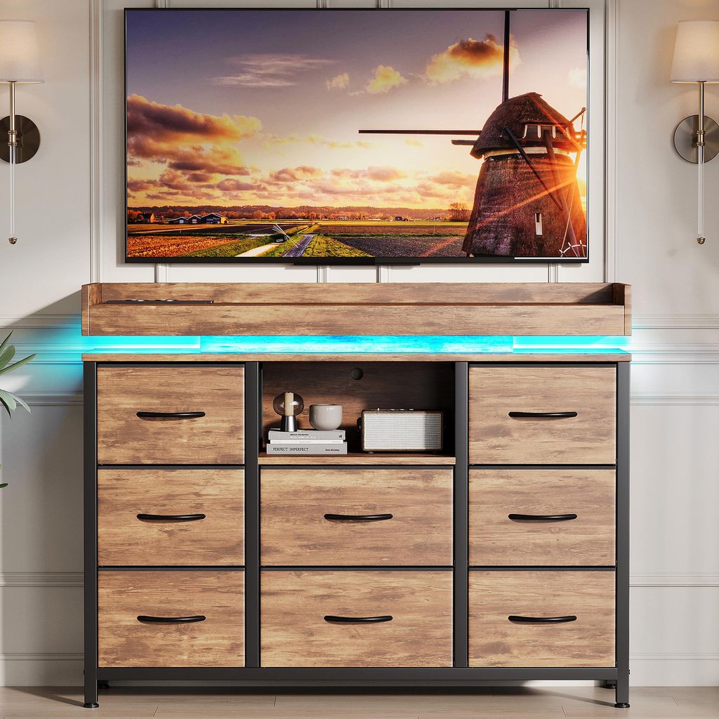 Komoda Moonbite RGB LED 108 cm s 8 látkovými zásuvkami a Obrázok produktu 