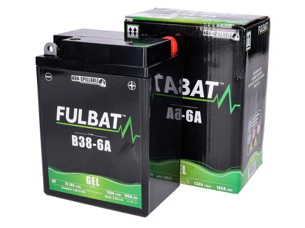 Accumulateur Gel B38-6A 6V FULBAT pour Équipement Agricole et Moto Ancienne