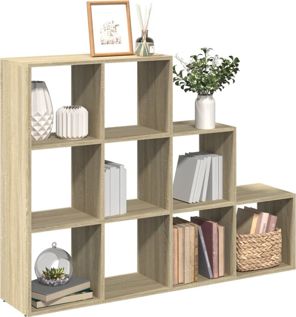 Maison Exclusive - Raumteiler-Bücherregal 3 Stufen Sonoma-Eiche 137,5x29x103,5 cm