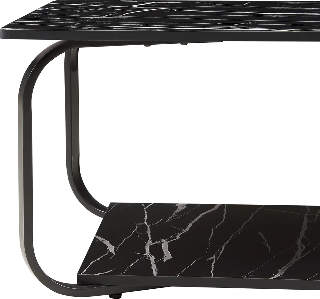 Table basse aspect marbre noir Kolta : design minimaliste et chic - 9