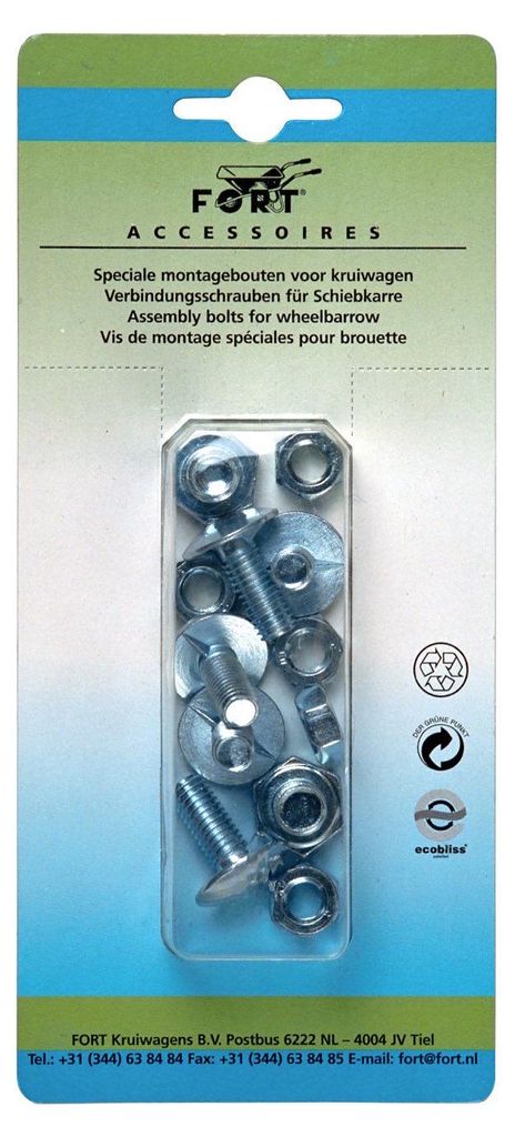 Fort 12-delige montageset 5/5/2 voor kruiwagenbak en wiel Productafbeelding 