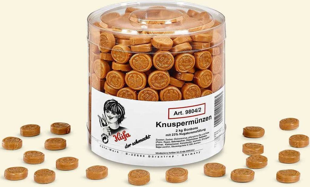 Küfa Knuspermünzen mit Nougatcreme-Füllung 2 kg / Bonbons