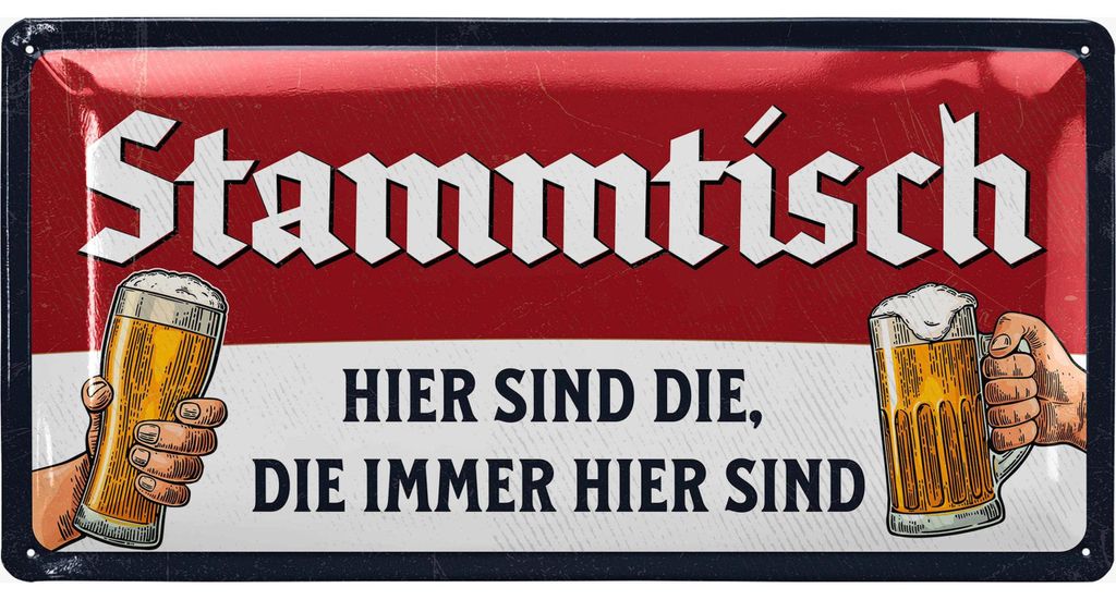 Stammtisch Schild - Blechschild retro als Geschenk für Produktbild 