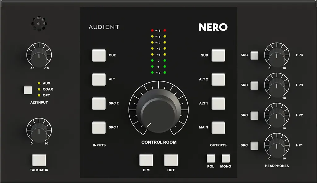 Contrôleur Audient NERO avec technologie Precision Matched Attenuation