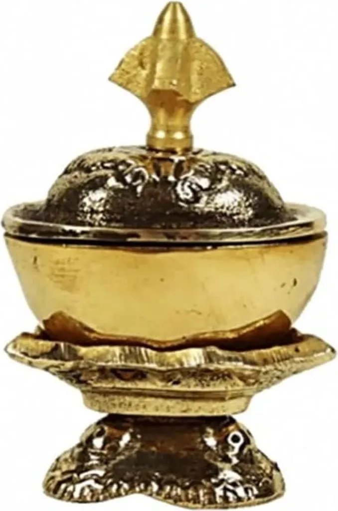 Petit Ensemble Kapala Rituel Tibétain 190g - Bol d'Offrande 8,5x5 cm